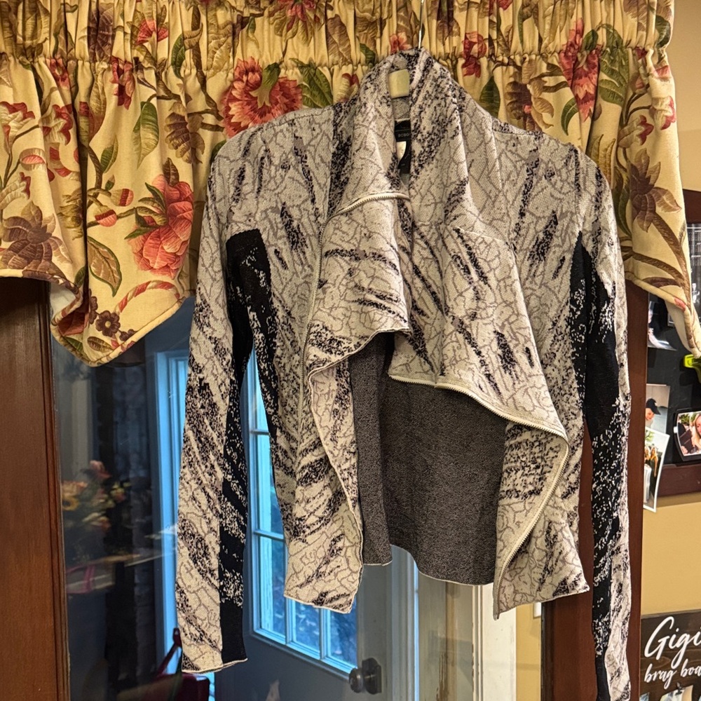 BCBG Black and White Patterned Cardigan